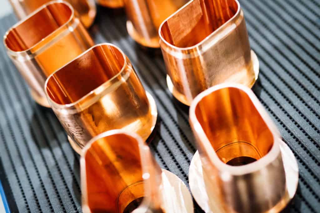 machined copper tube part