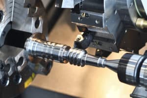 CNC lathe part in close shot