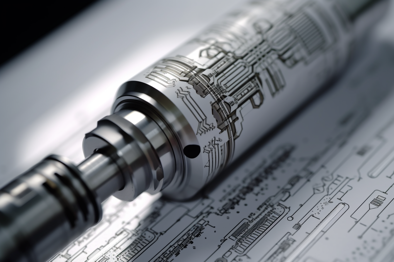 laser engraving marking on a metal shaft