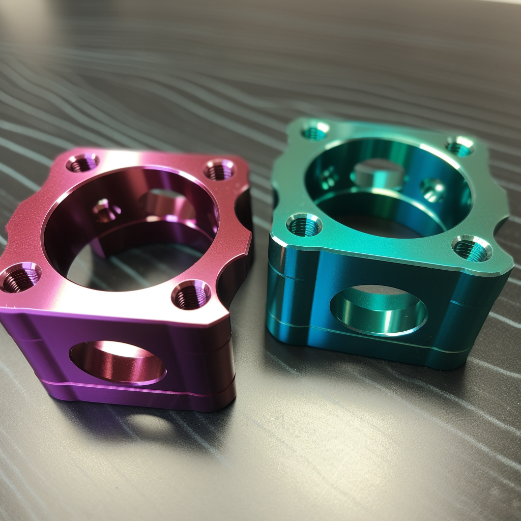 two difference color on a metal miliing parts