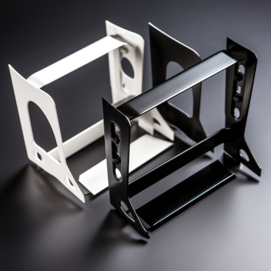 black, white, metal sheet metal brackets