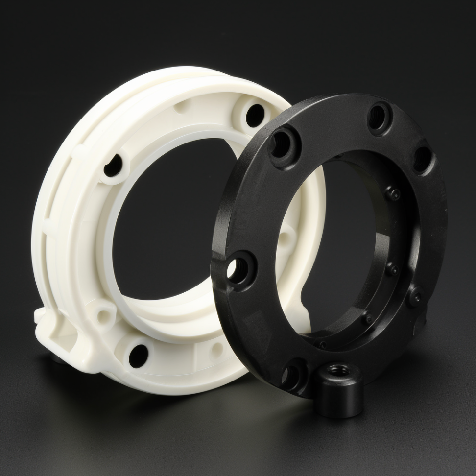 machined nylon and delrin part