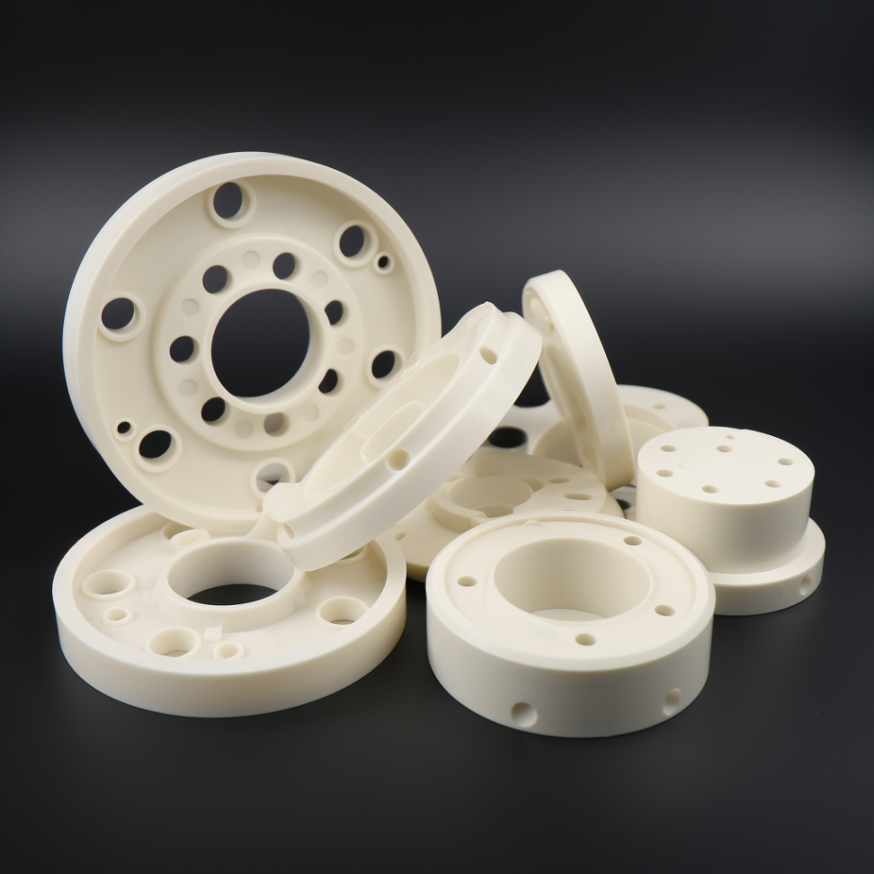 white nylon plastic machined part, cnc milling service