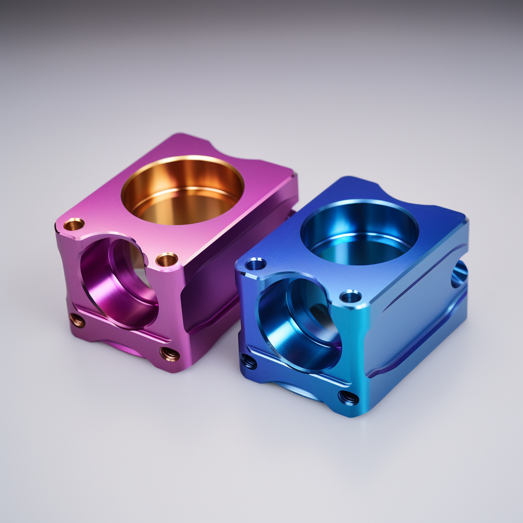 two difference anodizing color on cnc milling components