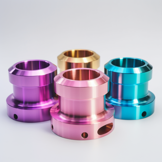 4 titanium anodizing cnc turning parts, difference anodizing color