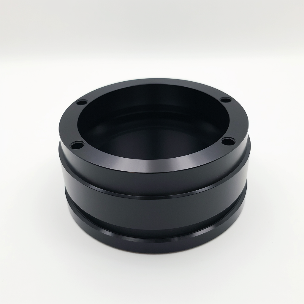 black anodized aluminum component