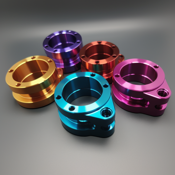 turning part with anodizing treatment, difference colors