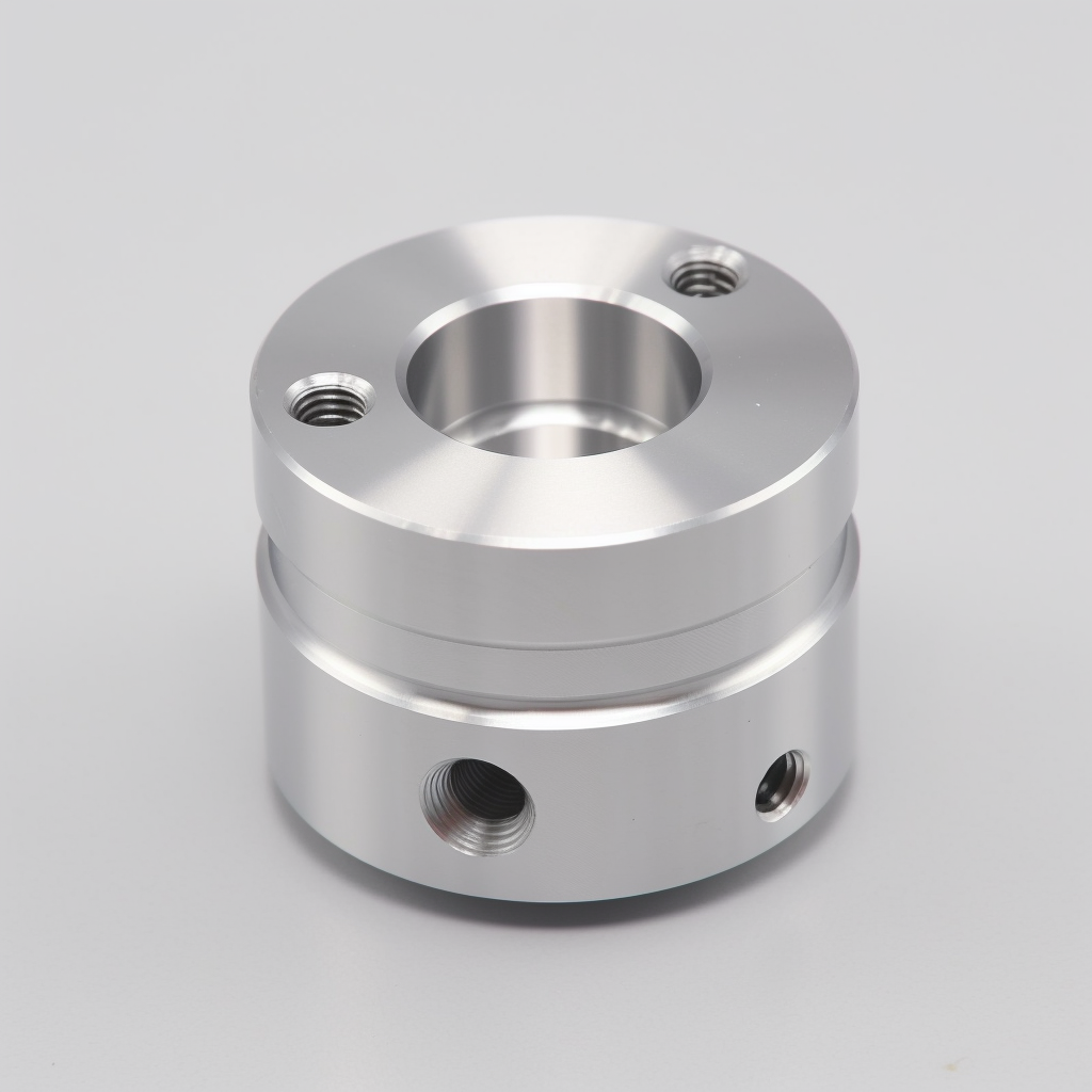 a round aluminum turning component, clear anodizing