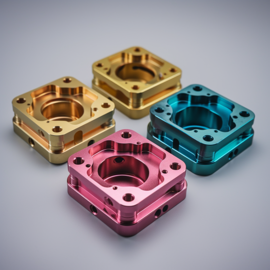 cnc milling components, 4 difference anodizing colors