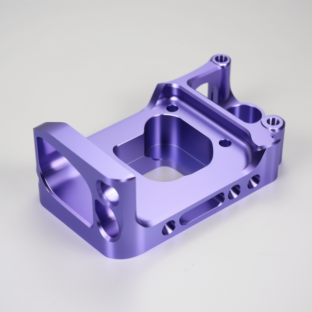purple anodizing color of a cnc milling component