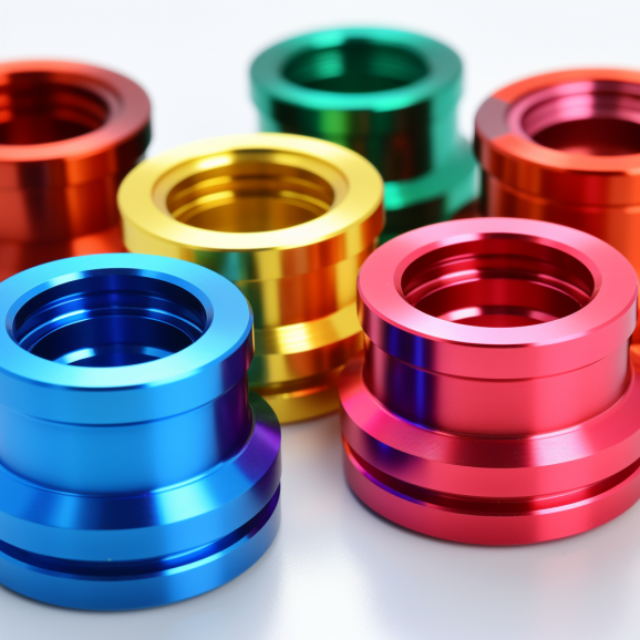 round turning part with difference anodizing colors