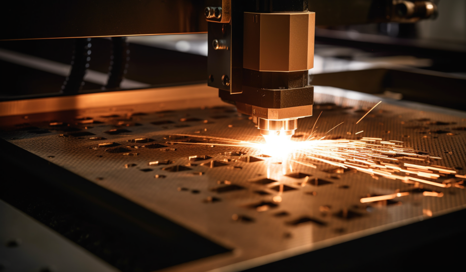 laser cutting through metal