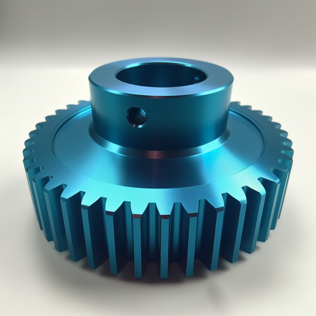 lIght blue spur gear, anodizing