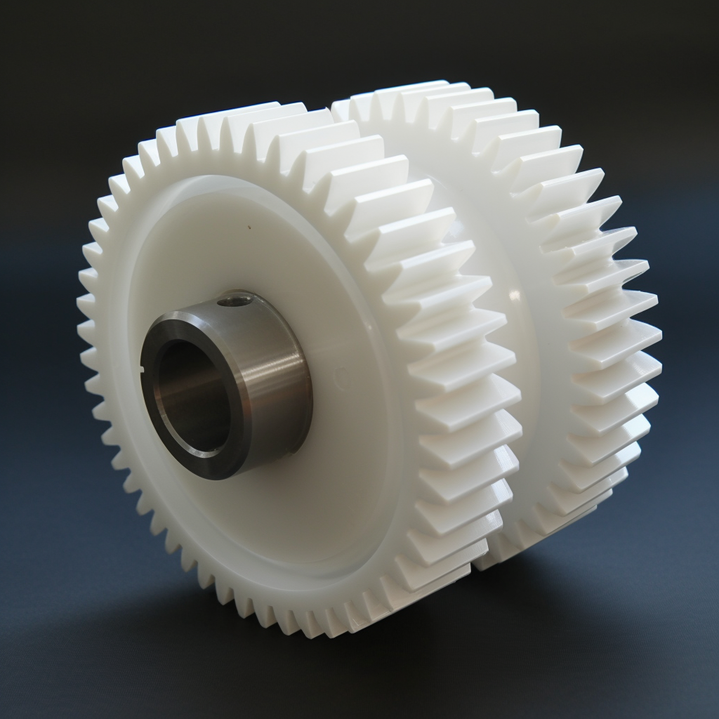 plastic double spur gear with a shaft