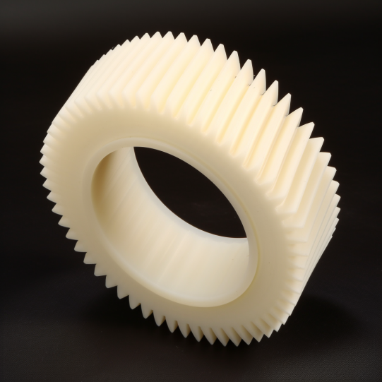 white nylon plastic gear, helical