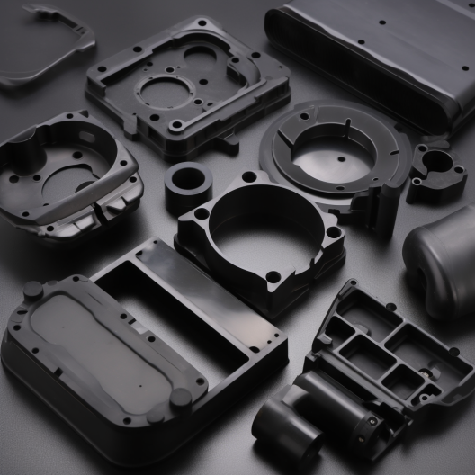 black injection molding plastic product