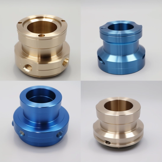 light gold and light blue anodizing parts