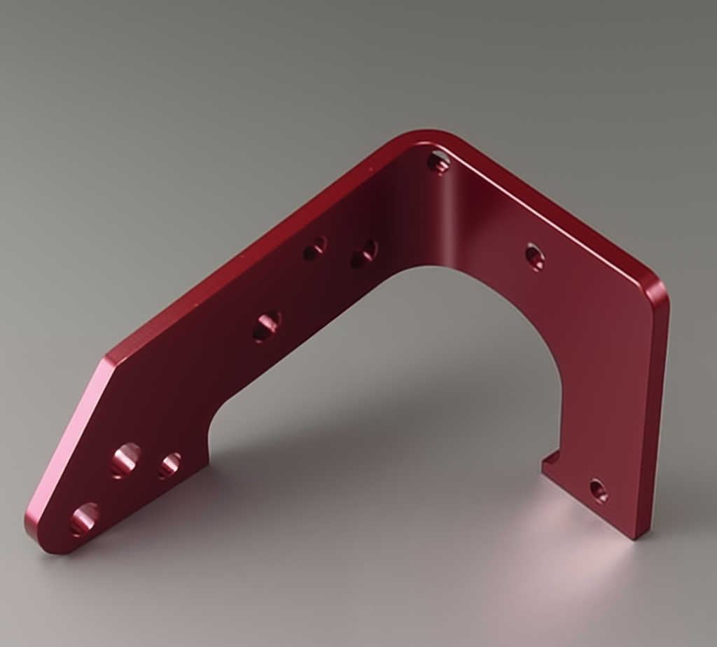 L BRACKET, ALUMINUM, ANODIZING, RED