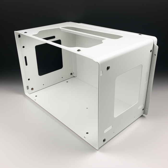 computer metal chassis, white painting