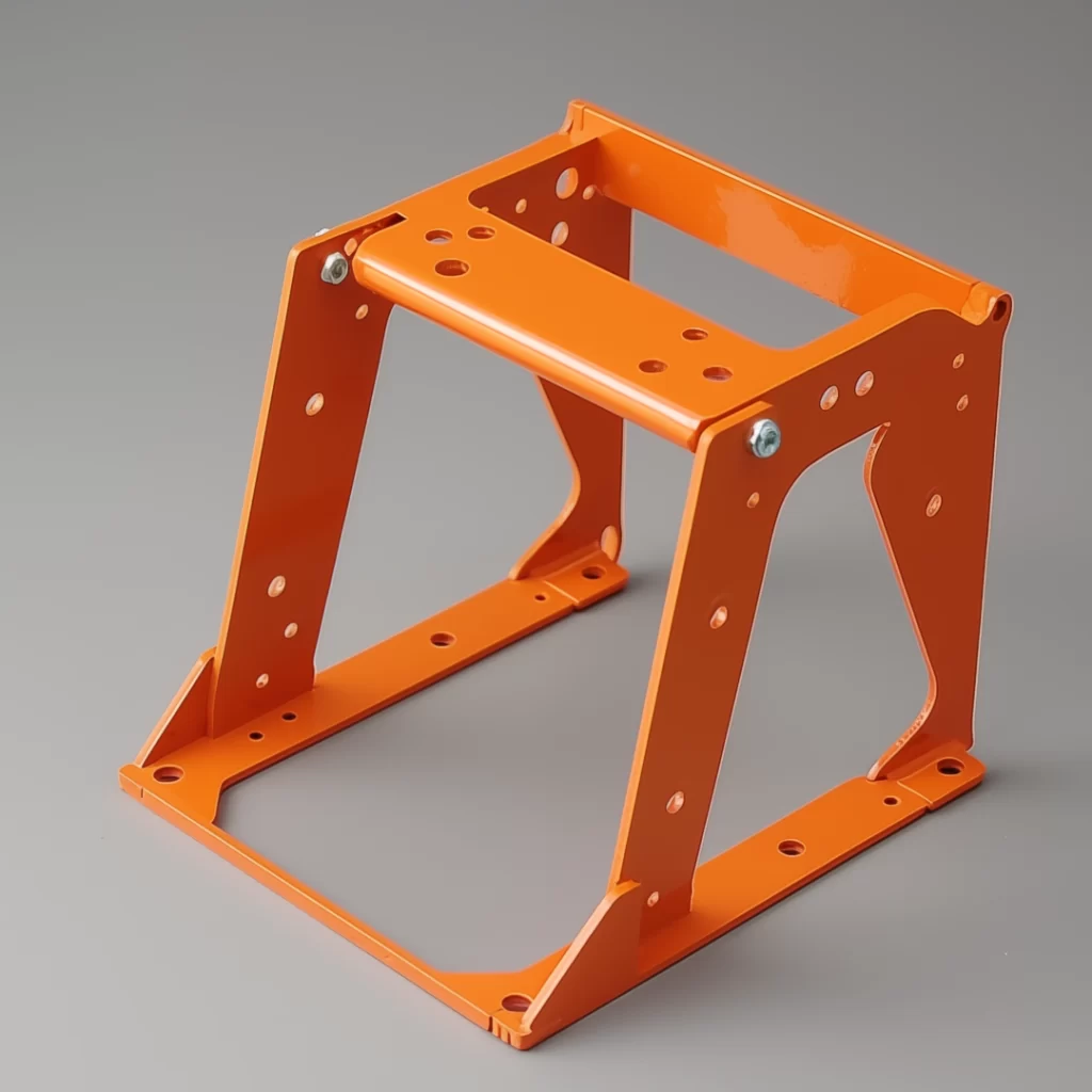 orange painting supporting metal bracket