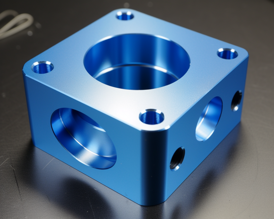 centre housing. blue anodizing