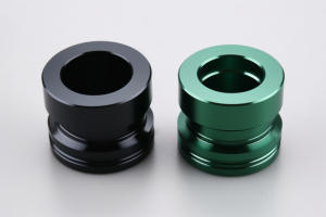 black, green anodizing, turning bike part