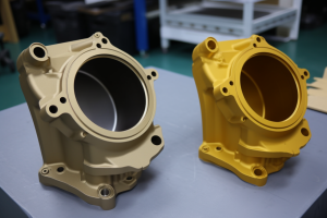 engine casting cases. powder coating