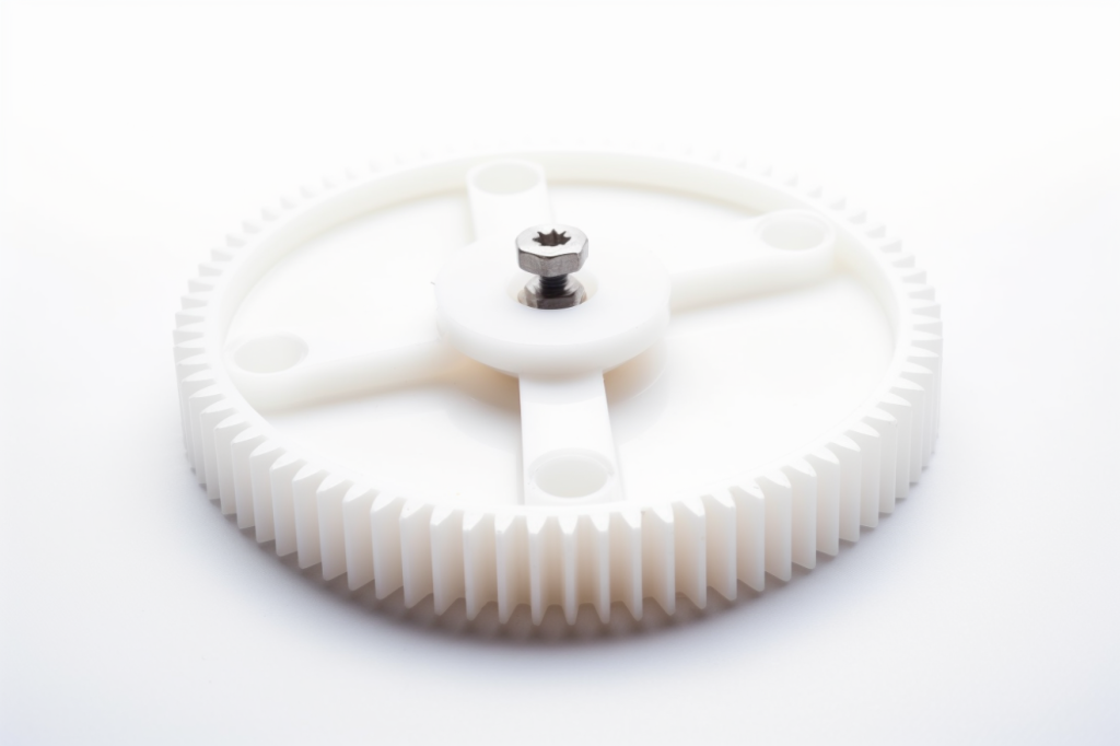 spur gear, nylon, white