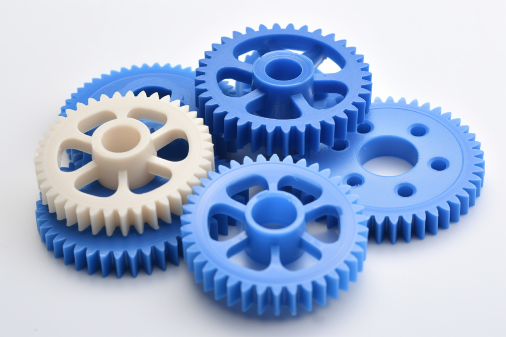 spur gear series, blue and white, transmission part