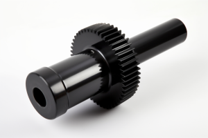 spur gear shaft, black, cast iron