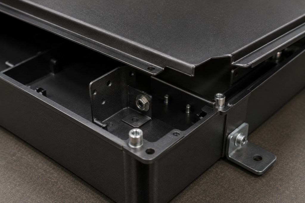 Thin ECU cover flexing during tightening near bracket load area
