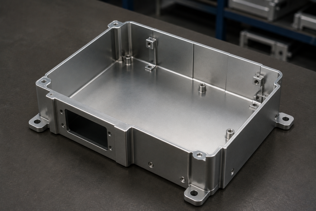 ecu enclosure base, cnc machining with anodized treatment