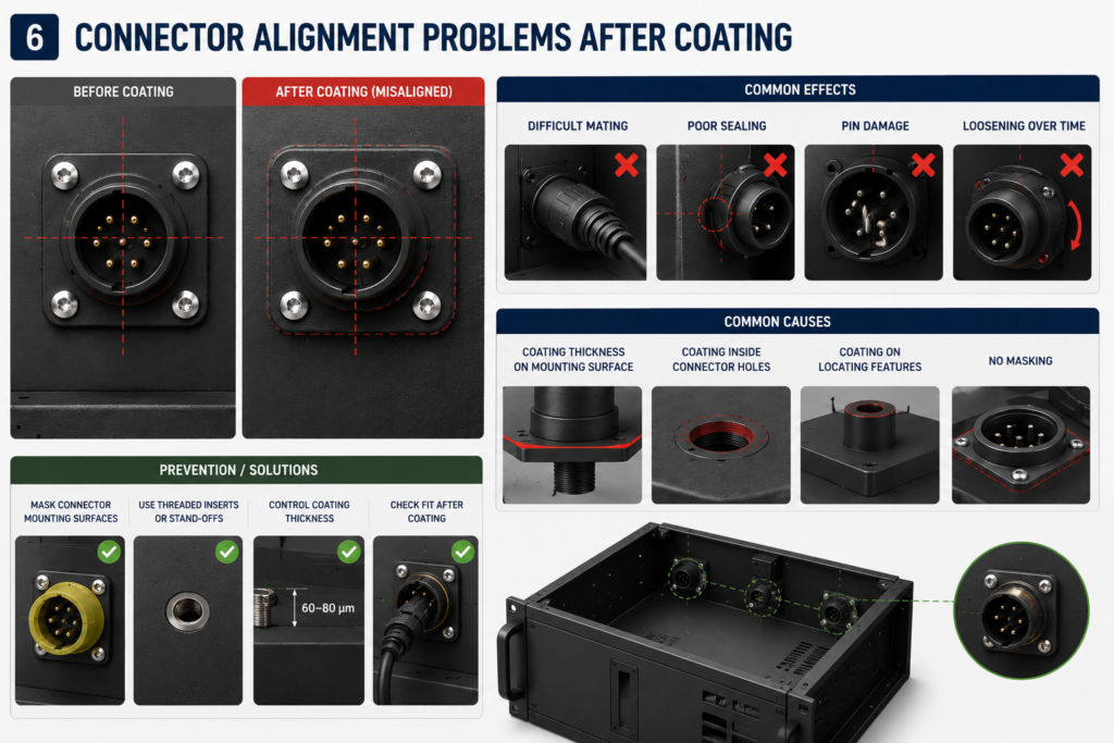 radar metal chassis Connector alignment issues after coating