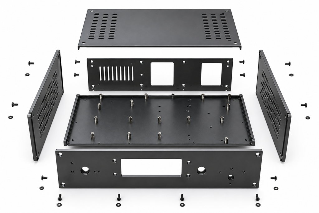 exploded amplifier chassis white