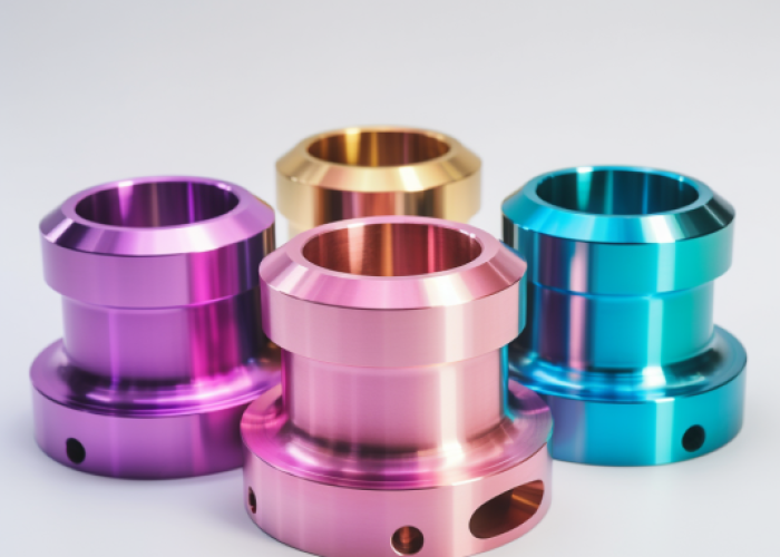 4 titanium anodizing cnc turning parts, difference anodizing color
