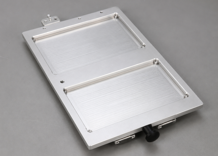 CNC machined aluminum plate holder tray for automated pipetting and microplate positioning systems