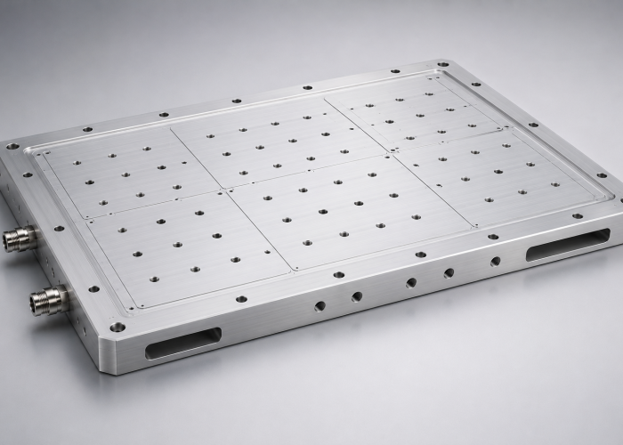 Custom machined multi-zone wafer vacuum fixture with integrated vacuum ports, precision mounting interfaces, and distributed vacuum regions for semiconductor handling applications.