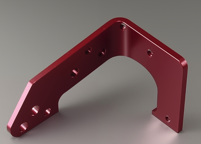 L BRACKET, ALUMINUM, ANODIZING, RED