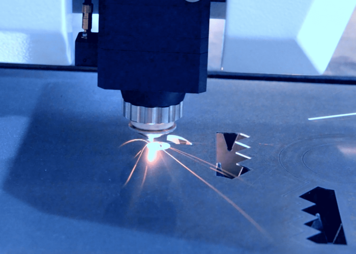 Laser cutting on a metal plate