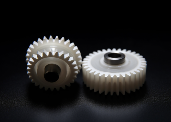 Plastic gears with metal hub