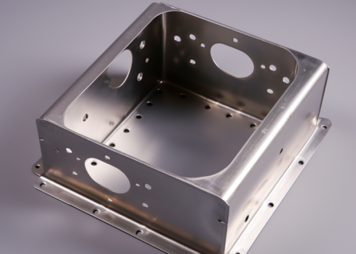 aluminum metal enclosure, polished surface.