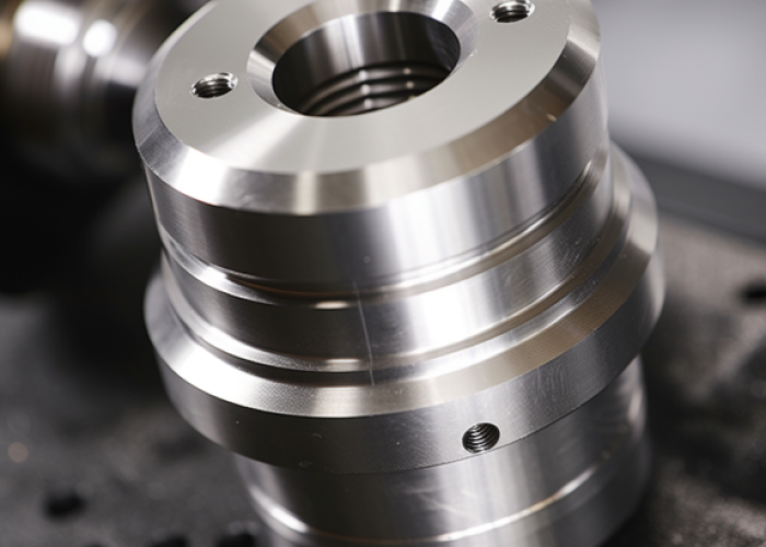 a tapped blind hole in a cnc turning component