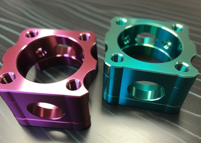 two difference color on a metal miliing parts