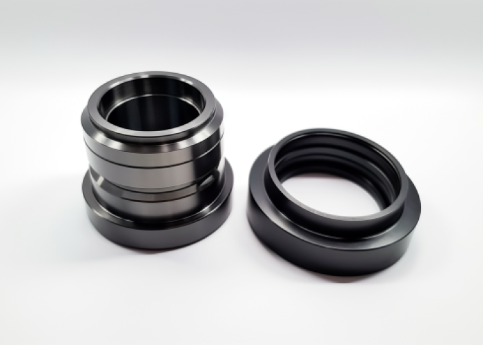 black aluminum camera lens cup