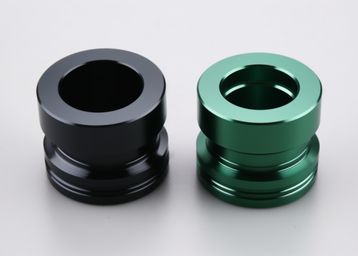 black, green anodizing, turning bike part
