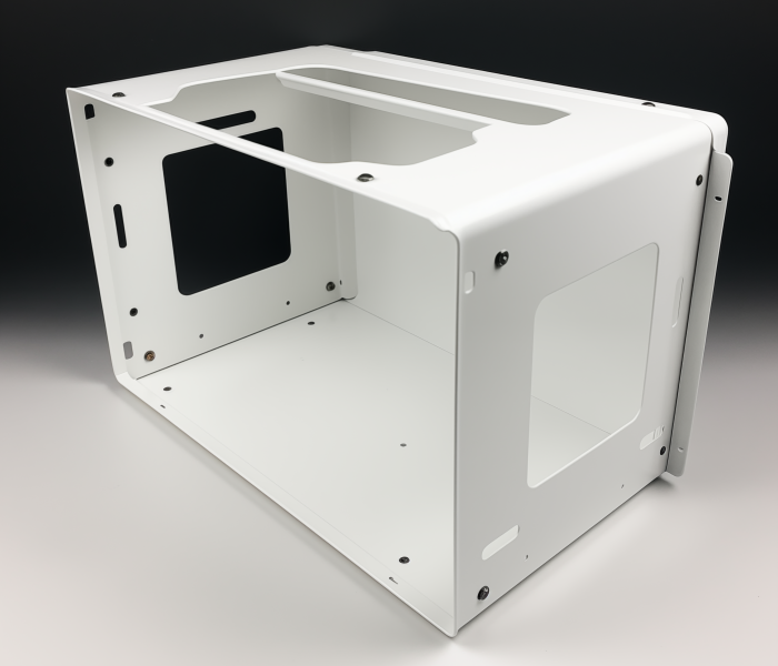 computer metal chassis, white painting