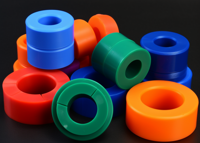 delrin components, blue, green, red, orange delrin components, blue, green, red, orange