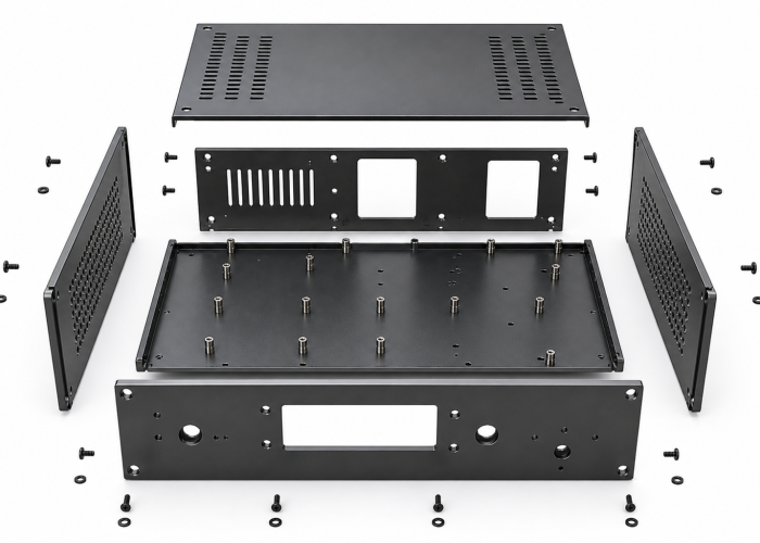 exploded amplifier chassis white
