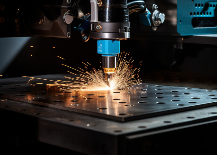 laser cutting a metal sheet