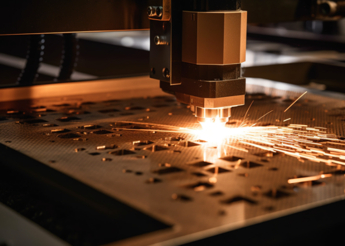 laser cutting through metal